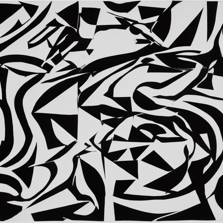 Prompt: Never-before-seen monochrome abstract artwork that involves a lot of symbolism.