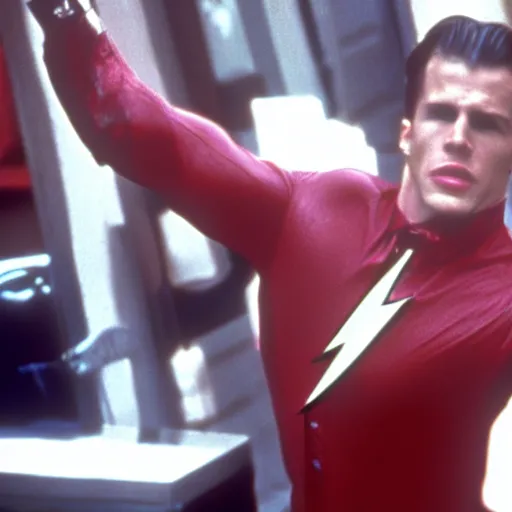 Prompt: Flash McQueen in American Psycho (1999)