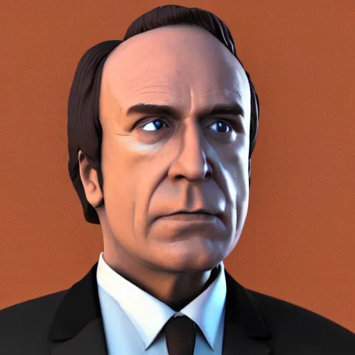 Image similar to 3 d render of saul goodman's head