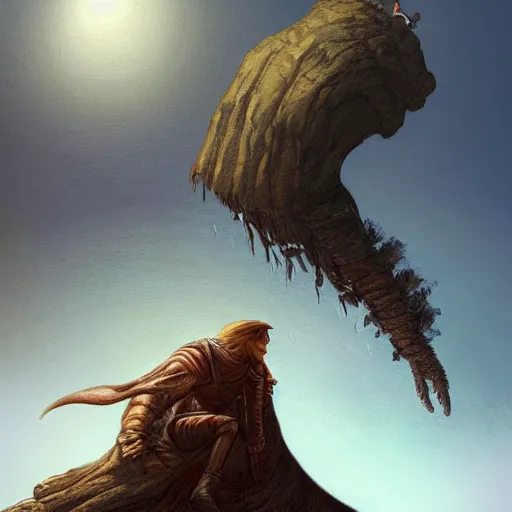 Prompt: ( ( peter griffin ) ) riding on the back of a ( worm ) from ( dune ), fantasy art, landscape art, in the style of greg rutkowski, illustration, epic