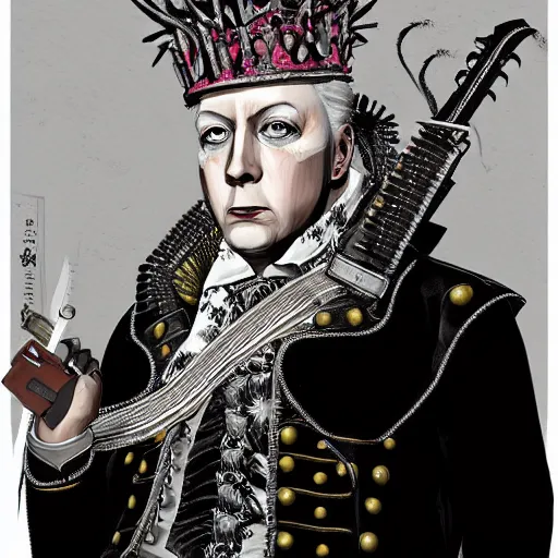 Prompt: King George III, Punk Rocker, Concept art by Tomoyuki Yamasaki, trending on cgsociety