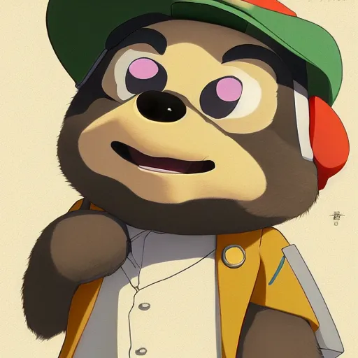 Prompt: portrait of tom nook as a civil engineer, anime fantasy illustration by tomoyuki yamasaki, kyoto studio, madhouse, ufotable, trending on artstation