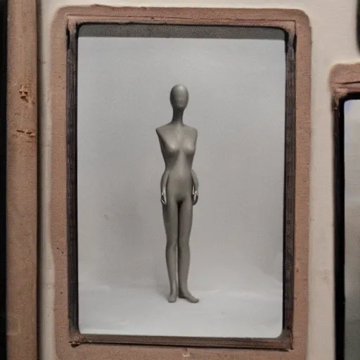 Prompt: old mannequins sparsely populating backrooms, liminal spaces, polaroid photo, highly detailed