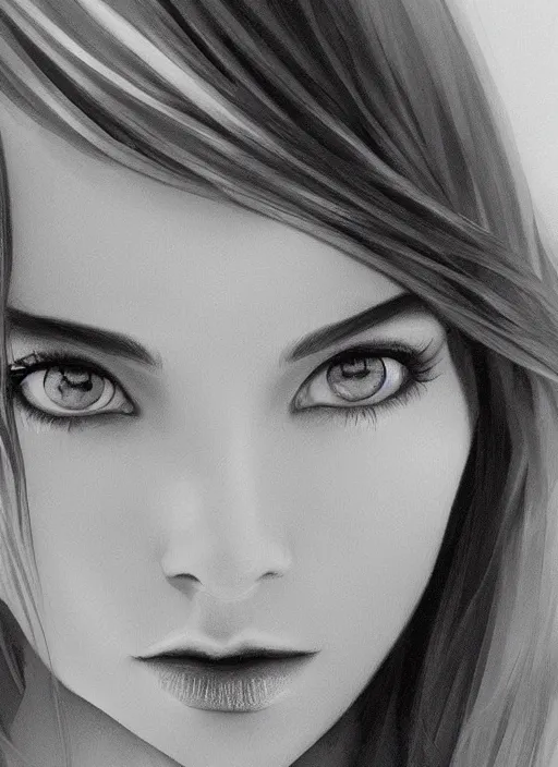 Image similar to up close portrait of a beautiful woman in black and white, art by diego fazio and diegoKoi and oscar Ukono, concept art, sharp focus, artgerm, 8k highly detailed