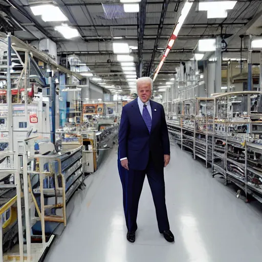 Prompt: joe biden at the wockhardt factory