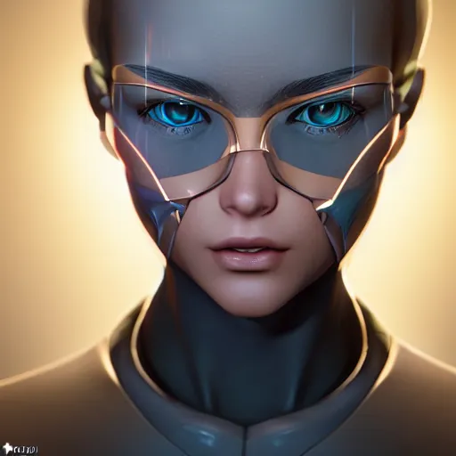 Image similar to 3 d zbrush render, refractions of beautiful cyborg girl in the style of arcane, full round face, biomechanical details, window reflections, wlop, ilya kuvshinov, artgerm, krenz cushart, greg rutkowski