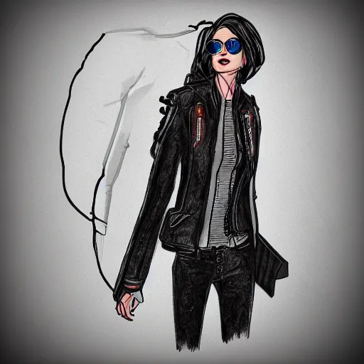 Image similar to cybperpunk jacket sketch sketch