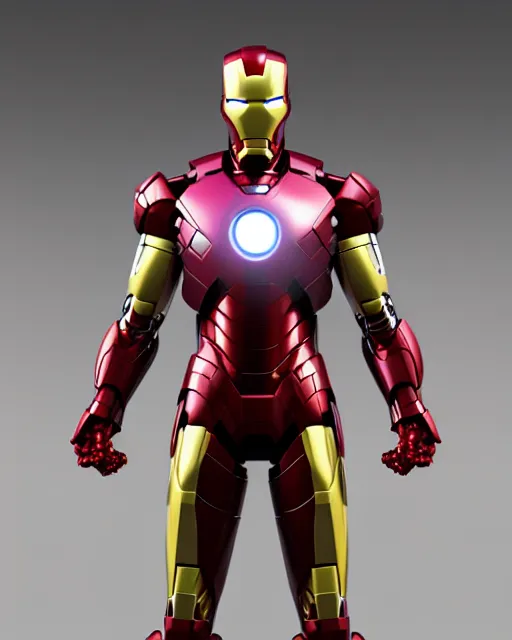 Image similar to super high resolution photorealistic cyberpunk super man mixed with iron man