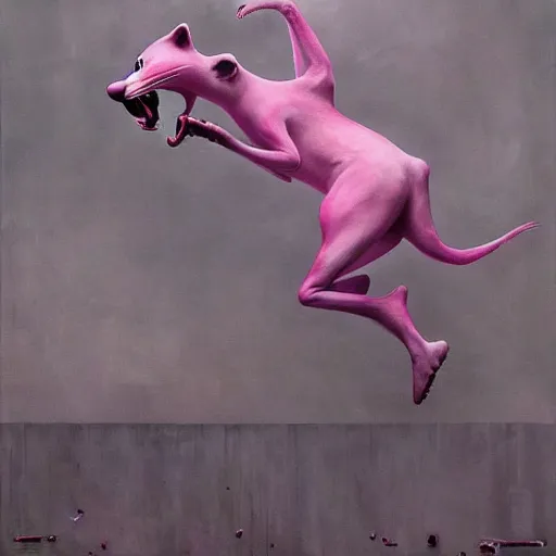 Prompt: The Pink Panther, Artwork by Jeremy Jeremy Geddes