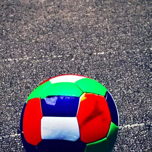 Image similar to a soccer ball with italian flag on it