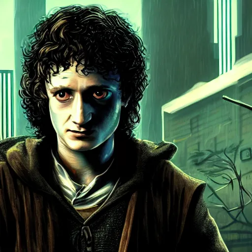 Prompt: cyberpunk Frodo