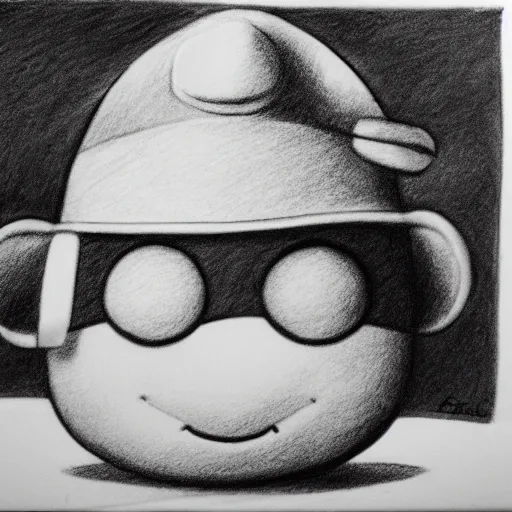 Prompt: pencil drawing of eric cartman