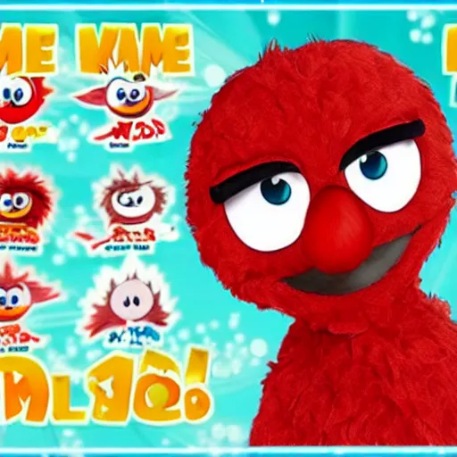 Image similar to elmo anime character