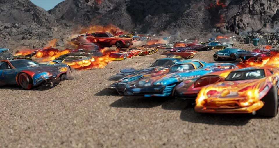 Image similar to film still of the Hot Wheels movie directed by Denis Villeneuve