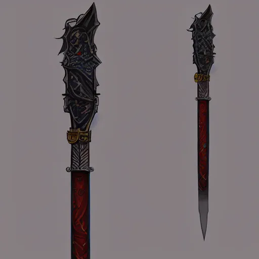 Image similar to magical sword, artefact, no people, xianxia, trending on artstation