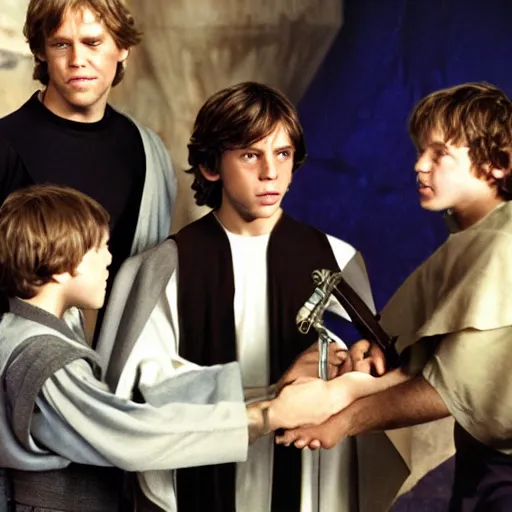 Prompt: luke skywalker's bar mitzvah, judaism, hebrew, israel, yamaka