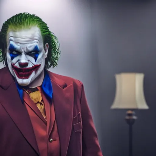 Image similar to stunning awe inspiring chris farley as the joker movie still 8 k hdr atmospheric lighting