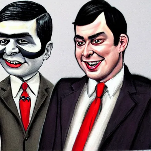 Prompt: beautiful lifelike painting of martin shkreli and the batman happily married, hyperreal detailed facial features and uv lighting, art by ed roth and basil wolverton