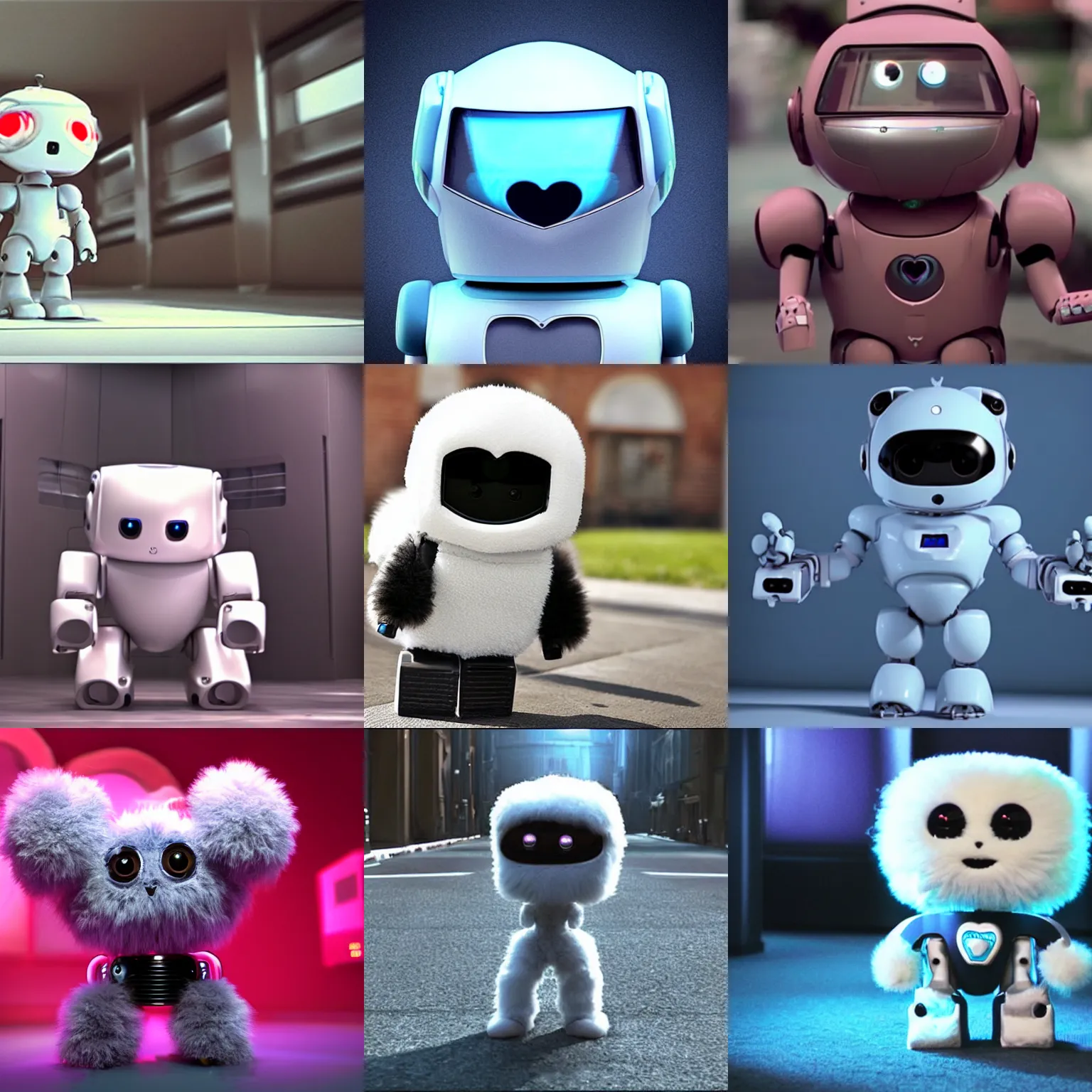 Prompt: <3d-film quality=high mode='attention grabbing'>an adorable fluffy robot alien walking it's pet</3d-film>