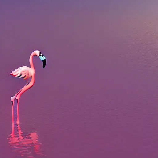 Prompt: flamingo beeple