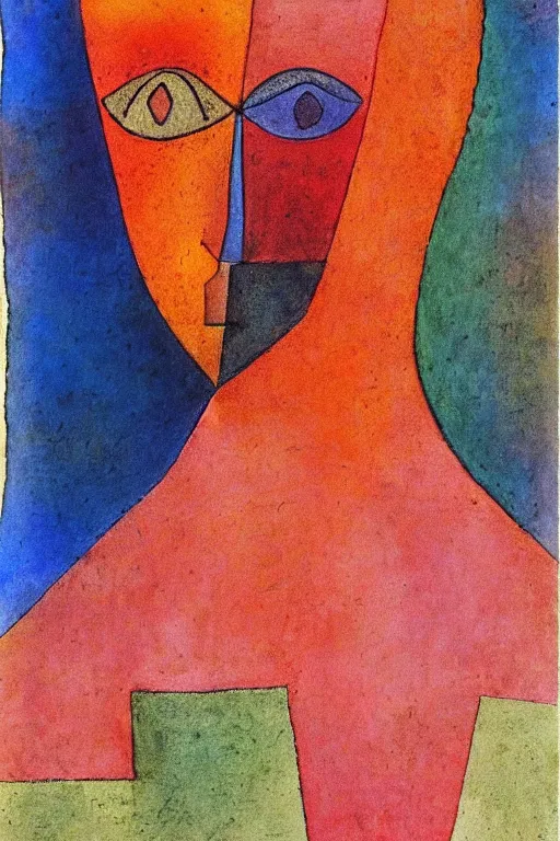 Prompt: a portrait a very ordinary person, by Paul Klee, watercolor, abstract, anatomically correct, beautiful perfect face, sharp focus, Highly Detailed