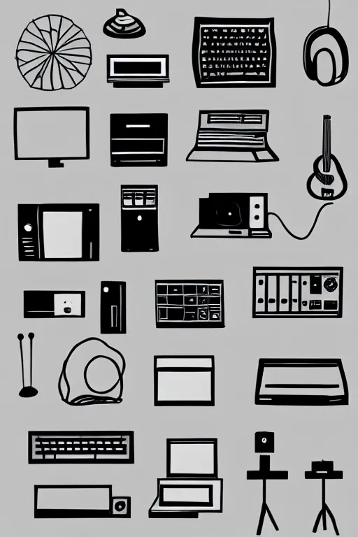 Image similar to minimalist boho style art of a computer, illustration, vector art