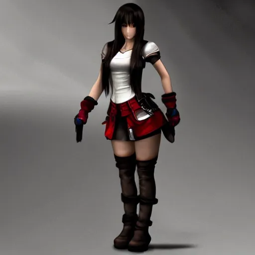 Prompt: high quality of art of tifa lockhart wearing the clothes of aerith gainsborough