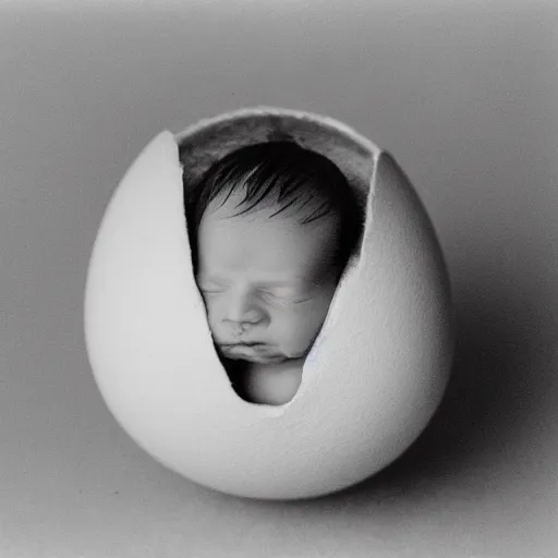 Prompt: Baby Alf hatching from an egg, aww, cute, studio photograph