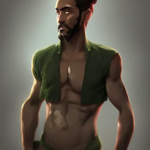 Prompt: a Latino man with olive skin, anime character, trending on artstation, cgsociety, award winning