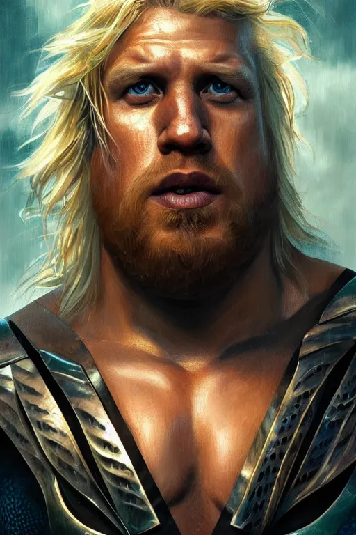 Image similar to Boris Johnson as Aquaman by Zack Snyder, muscular figure, realistic portrait, symmetrical, highly detailed, digital painting, artstation, concept art, smooth, sharp focus, illustration, cinematic lighting, art by artgerm and greg rutkowski and alphonse mucha