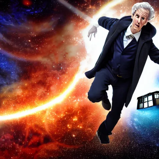 Prompt: doctor who smashing a tv, photography, 8 k,