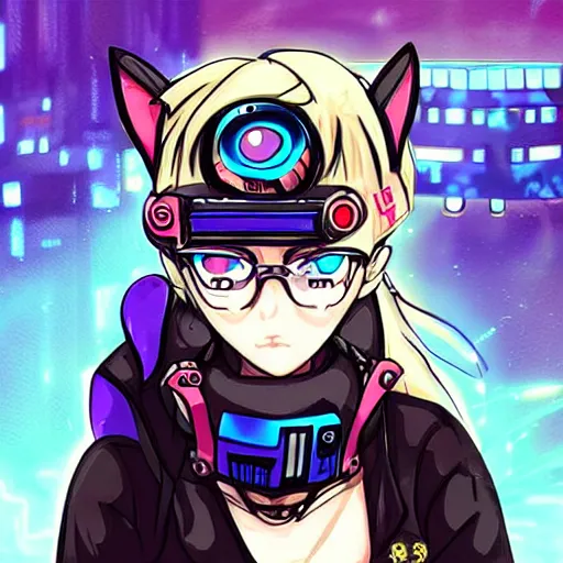 Image similar to cute cyberpunk kittens, anime style