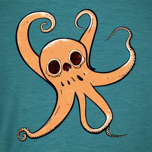Image similar to octopus with a skull head