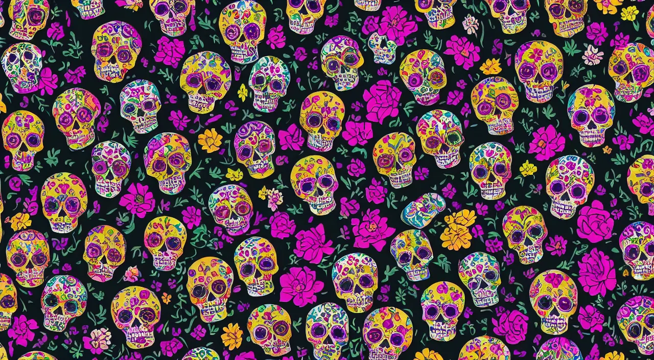 Prompt: dia de Los muertos, beautiful wallpaper