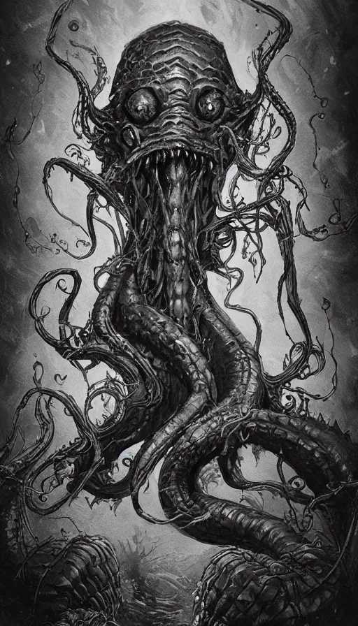 Image similar to monster lovecraft, artstation