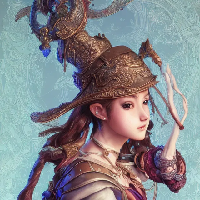 Image similar to studio portrait of neutral good colorful female cleric bard healer as absurdly beautiful, elegant, young skinny gravure idol, ultrafine hyperdetailed face illustration by kim jung gi, irakli nadar, intricate linework, sharp deep focus, bright colors, octopath traveler, final fantasy, unreal engine highly rendered, global illumination, radiant light, detailed and intricate environment