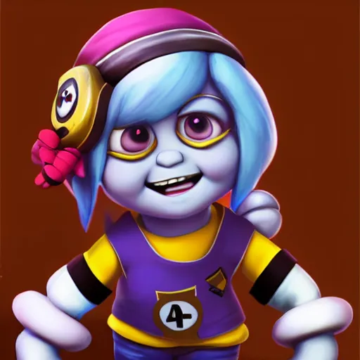 Image similar to tristana from league of legends combined with a minion from despicable me, character design, highly rated on artstation