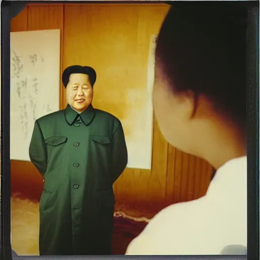 Prompt: Mao Zedong, 90s polaroid, fashion photography, by Saul Leiter, Jamel Shabazz, Nan Goldin