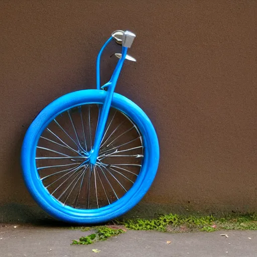 Image similar to a blue unicycle,