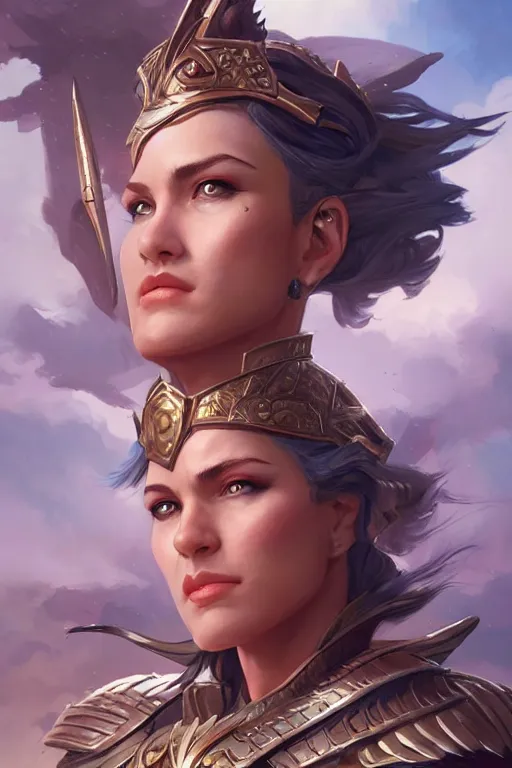 Image similar to amazon valkyrie athena, d & d, fantasy, portrait, highly detailed, headshot, digital painting, trending on artstation, concept art, sharp focus, illustration, art by artgerm and greg rutkowski and magali villeneuve