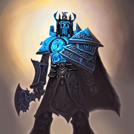 Image similar to the lich king from world of warcraft artwork by gilleard james