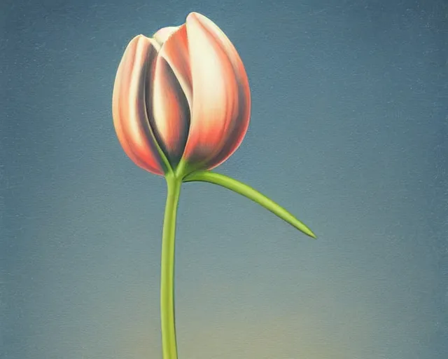 Image similar to rule of thirds the tulip, an ultrafine detailed painting by rafal olbinski, behance contest winner, pop surrealism, detailed painting, very detailed, minimalist, skeuomorphic, airbrush art