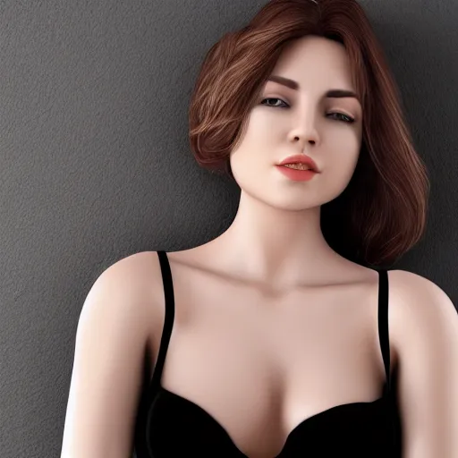 a beautiful girl with white bra looking at camera