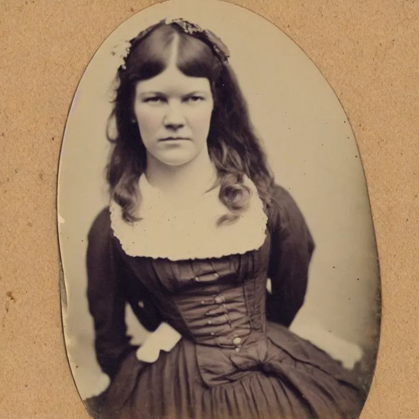 Prompt: amy bruni looking beautiful 1 8 0 0 s vintage photo, candid photo, 8 k,