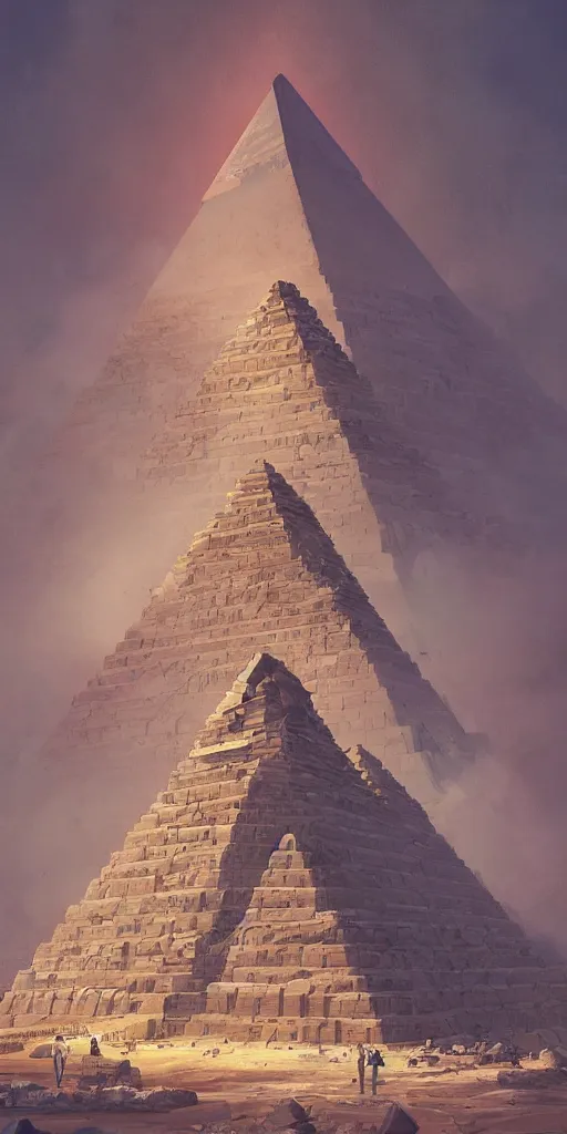 Image similar to symmetry!! egyptian gods building the pyramids, surreal, dreamlike, lucid dream, very detailed, perfect lighting, perfect composition, 4 k, artgerm, derek zabrocki, greg rutkowski