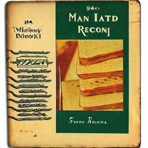 Image similar to 1940s recipe book cover with recipes for matzah