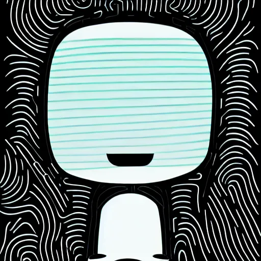 Image similar to paranoid android, line vector Art