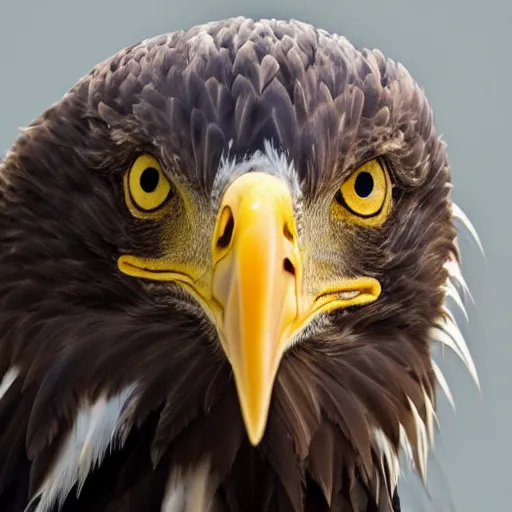 Prompt: a bald eagle without feathers