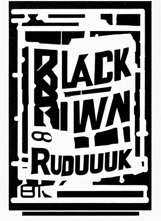 Image similar to black on white logo designed by david rudnick, eric hu, guzzimaze, y 2 k, acid