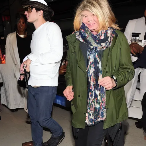 Prompt: john mayer is dating martha stewart and they're on a boat.